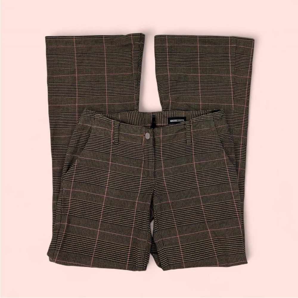 Plaid Trousers with Pink Accents